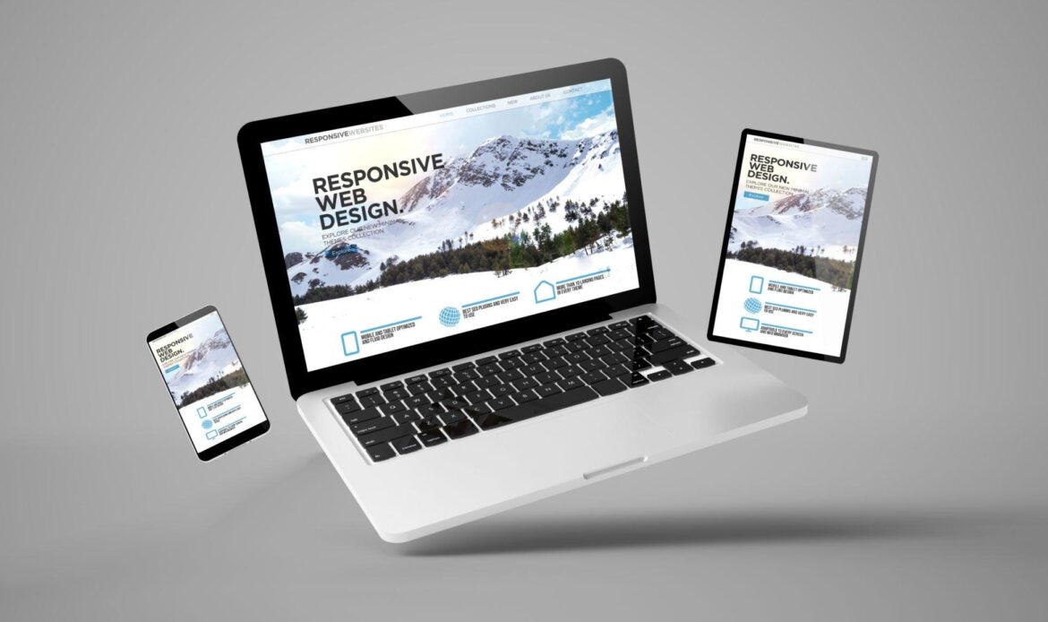 laptop with responsive design on screen